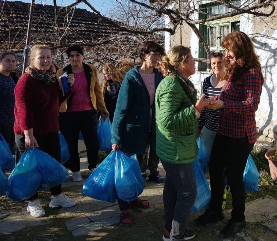 Delivering groceries